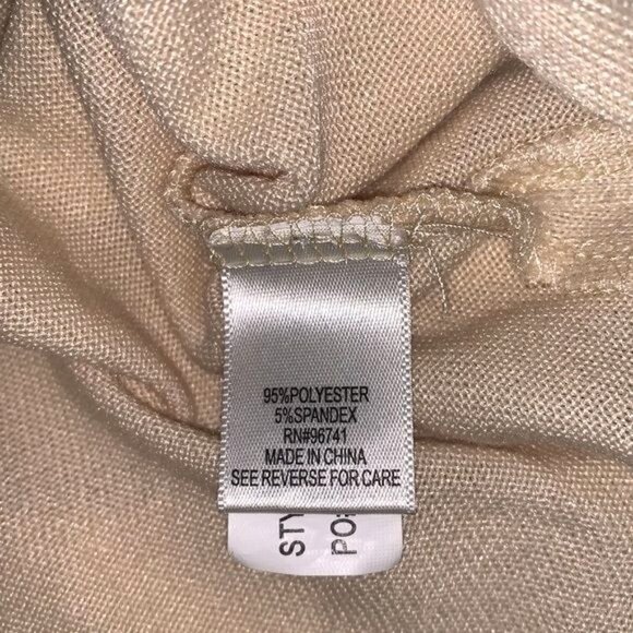 Trust Life Womens Beige V-Neck Faith Graphic Tee L Polyester/Spandex Short Sleev - Picture 3 of 10